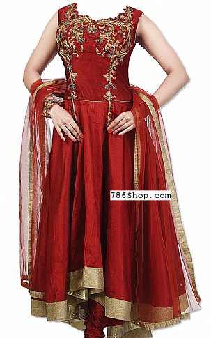  Maroon Georgette Suit | Pakistani Dresses in USA- Image 1