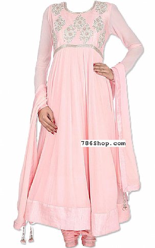  Pink Chiffon Suit | Pakistani Dresses in USA- Image 1