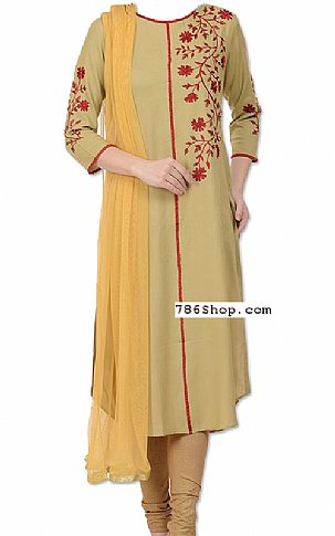  Beige Georgette Suit | Pakistani Dresses in USA- Image 1