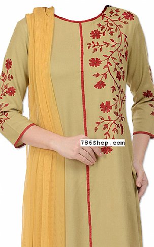  Beige Georgette Suit | Pakistani Dresses in USA- Image 2