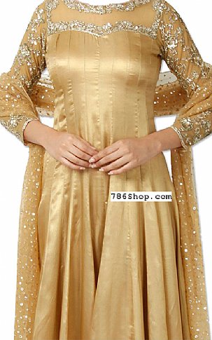  Golden Silk Suit | Pakistani Dresses in USA- Image 2