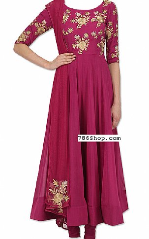  Magenta Georgette Suit | Pakistani Dresses in USA- Image 1