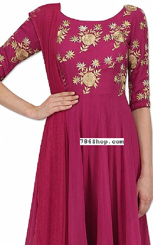  Magenta Georgette Suit | Pakistani Dresses in USA- Image 2