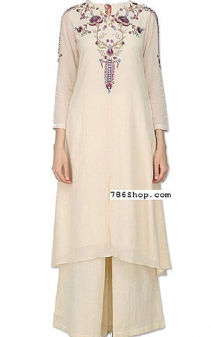  Off-white Chiffon Suit | Pakistani Dresses in USA- Image 1