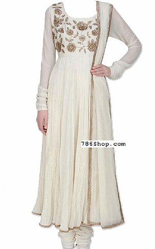  Off-white Chiffon Suit | Pakistani Dresses in USA- Image 1