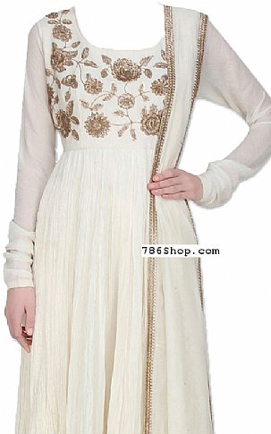  Off-white Chiffon Suit | Pakistani Dresses in USA- Image 2