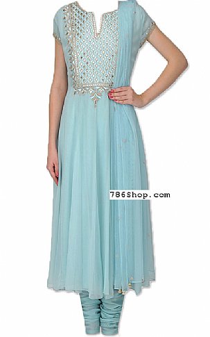  Sky Blue Georgette Suit | Pakistani Dresses in USA- Image 1