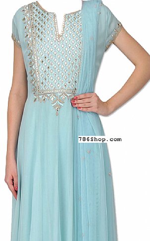  Sky Blue Georgette Suit | Pakistani Dresses in USA- Image 2