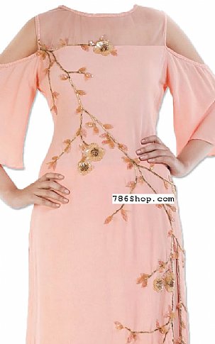  Light Peach Georgette Suit | Pakistani Dresses in USA- Image 2