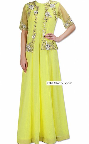  Pear Green Georgette Suit | Pakistani Dresses in USA- Image 1