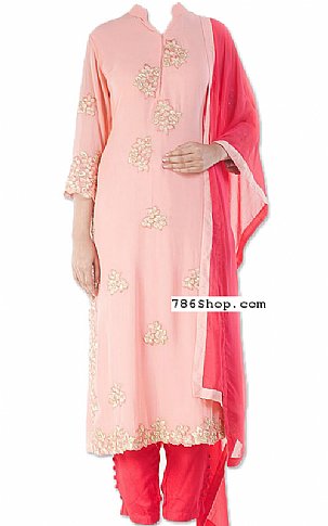  Pink Georgette Suit | Pakistani Dresses in USA- Image 1