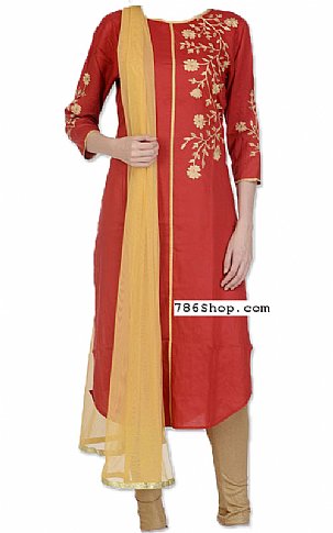  Red Georgette Suit | Pakistani Dresses in USA- Image 1