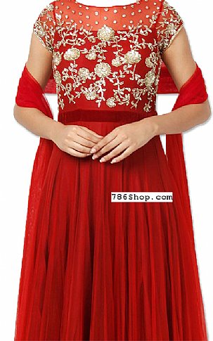  Red Net Suit | Pakistani Dresses in USA- Image 2