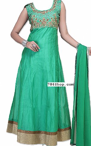  Sea Green Chiffon Suit | Pakistani Dresses in USA- Image 1