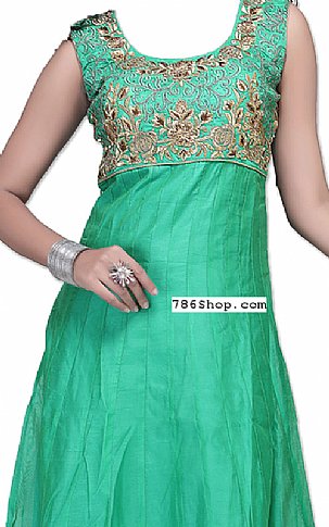  Sea Green Chiffon Suit | Pakistani Dresses in USA- Image 2