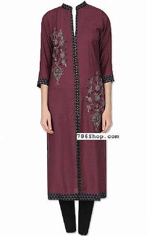  Burgundy Chiffon Suit | Pakistani Dresses in USA- Image 1