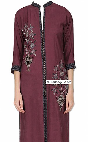  Burgundy Chiffon Suit | Pakistani Dresses in USA- Image 2