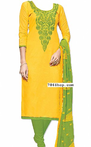  Yellow/Green Georgette Suit | Pakistani Dresses in USA- Image 1