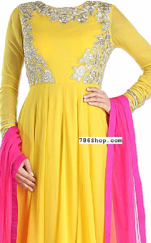  Yellow Chiffon Suit | Pakistani Dresses in USA- Image 2