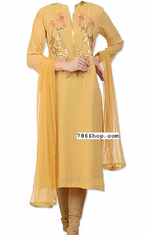  Beige Georgette Suit | Pakistani Dresses in USA- Image 1