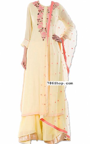  Cream Georgette Suit | Pakistani Dresses in USA- Image 1