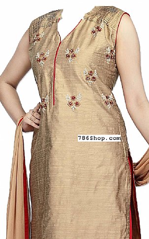  Bronze Silk Suit | Pakistani Dresses in USA- Image 2