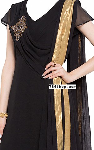  Black Chiffon Suit | Pakistani Dresses in USA- Image 2