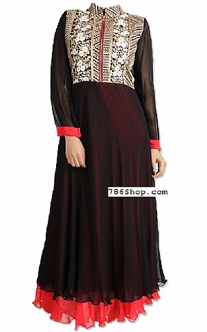  Black Chiffon Suit | Pakistani Dresses in USA- Image 1