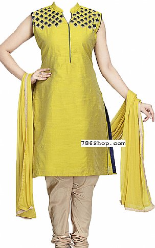  Parrot Green Silk Suit | Pakistani Dresses in USA- Image 1
