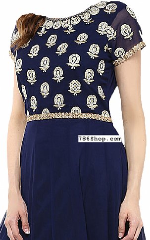  Blue Chiffon Suit | Pakistani Dresses in USA- Image 2