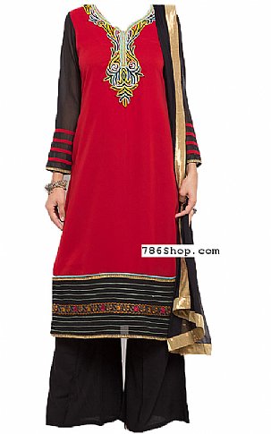  Red/Black Georgette Suit | Pakistani Dresses in USA- Image 1