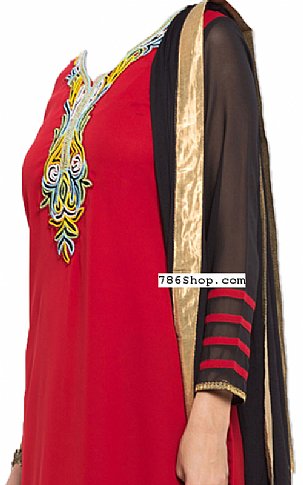  Red/Black Georgette Suit | Pakistani Dresses in USA- Image 2