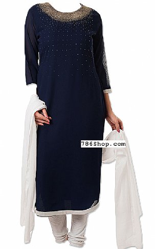  Blue Chiffon Suit | Pakistani Dresses in USA- Image 1