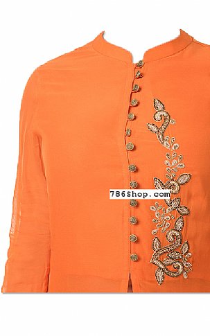  Orange Chiffon Suit | Pakistani Dresses in USA- Image 2