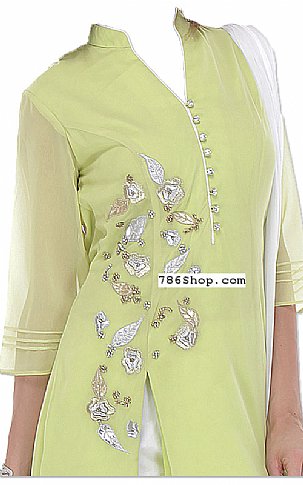  Light Green Chiffon Suit | Pakistani Dresses in USA- Image 2