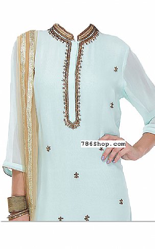  Light Blue Chiffon Suit | Pakistani Dresses in USA- Image 2
