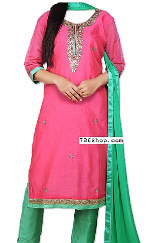 Pink Silk Suit | Pakistani Dresses in USA- Image 1