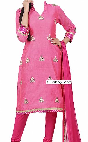  Pink Silk Suit | Pakistani Dresses in USA- Image 1