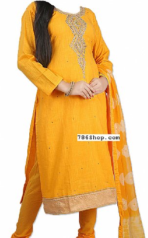  Yellow Georgette Suit | Pakistani Dresses in USA- Image 1