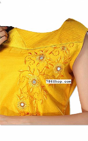  Yellow Silk Suit | Pakistani Dresses in USA- Image 2