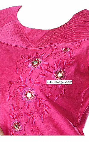  Hot Pink Silk Suit | Pakistani Dresses in USA- Image 2