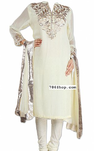  Off-white Chiffon Suit | Pakistani Dresses in USA- Image 1