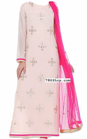 Baby Pink Chiffon Suit | Pakistani Dresses in USA- Image 1