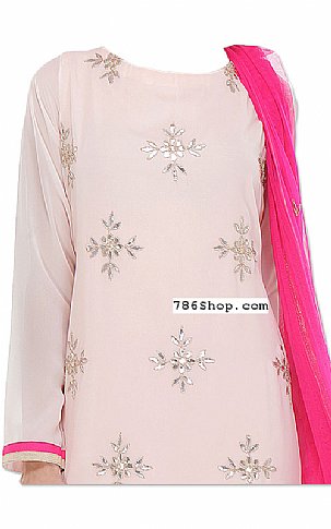  Baby Pink Chiffon Suit | Pakistani Dresses in USA- Image 2