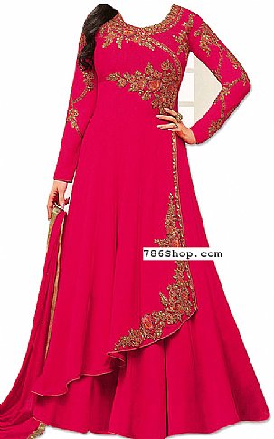  Hot Pink Georgette Suit | Pakistani Dresses in USA- Image 1