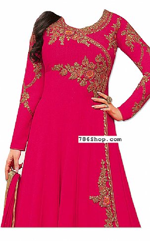  Hot Pink Georgette Suit | Pakistani Dresses in USA- Image 2