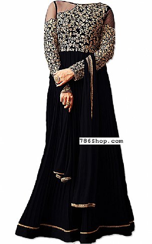  Black Chiffon Suit | Pakistani Dresses in USA- Image 1