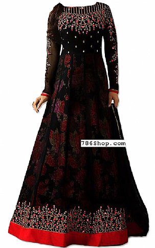  Black Chiffon Suit | Pakistani Dresses in USA- Image 1