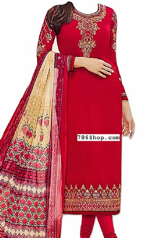  Red Georgette Suit | Pakistani Dresses in USA- Image 1