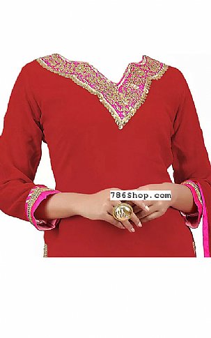  Red Georgette Suit | Pakistani Wedding Dresses USA- Image 2